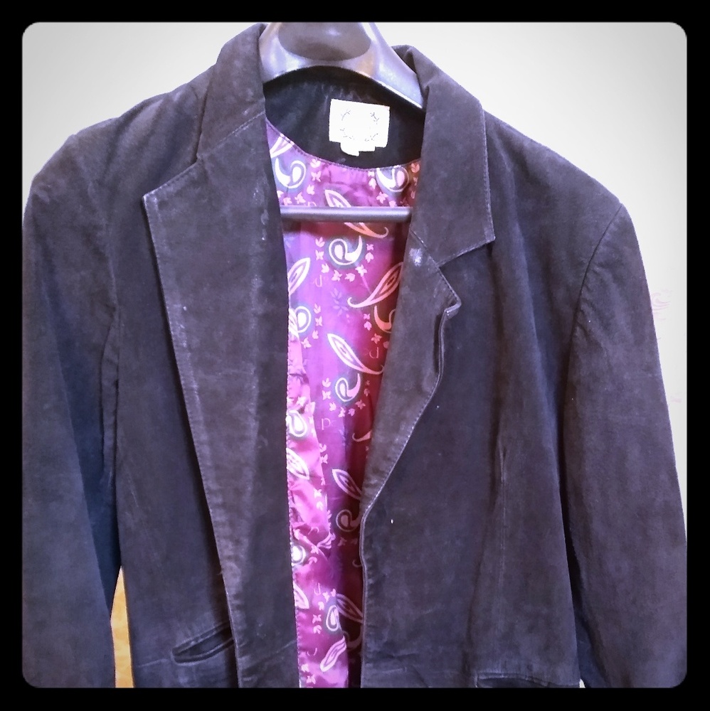 Ladies Black Suede Leather Jacket